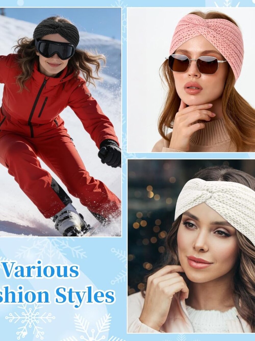 YARIEW Winter Headbands for Women Ear Warmers Wide Headbands for Women - Picture 6 of 11